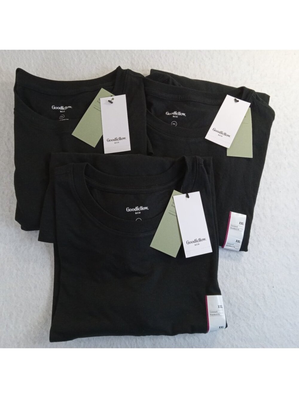 3 Goodfellow & Co Men's XXL The Every Wear Standard Fit Crewneck T-Shirts Black